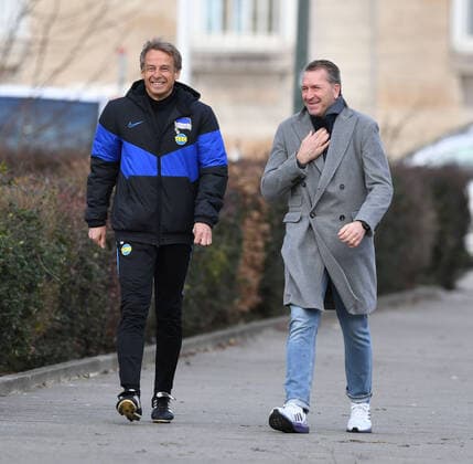 Fussball, Herren, Saison 2019 2020, 1. Bundesliga, Hertha BSC, Training, v. l. Trainer Jürgen Klinsmann (Hertha BSC), Torwart-Trainer Andreas Köpke (Deutschland), 15.01. 2020, Copyright: xMatthiasxKochx