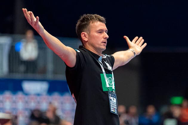 Handball, Maenner: EM 2020, Hauptrunde, Gruppe 1, Weißrussland - Deutschland Trainer Christian Prokop (Deutschland) Gestik Geste gestikuliert Wien Stadthalle Wien Oesterreich