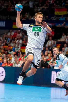 Handball, Maenner: EM 2020, Hauptrunde, Gruppe 1, Weißrussland - Deutschland Fabian Böhm Boehm (Deutschland TSV Hannover) Wien Stadthalle Wien Oesterreich