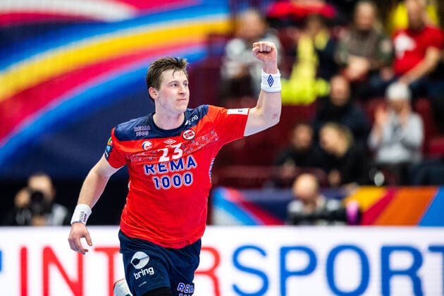 200117 Goran Johannessen of Norway celebrates during the EHF European Handball Championship match between Norway and Hungary on January 17, 2020 in Malmö. Photo: Ludvig Thunman BILDBYRAN kod LT 35707 bbeng ehf euro 2020 em 2020 european men?s handball championship 2020 handball handboll handbolls-em 2020 handball handball-em 2020 norway norge hungary ungern jubel Copyright: LUDVIGxTHUNMAN BB200117LT032