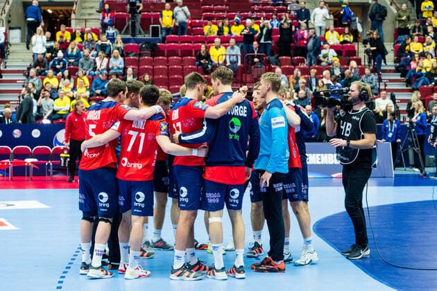 Handball, EM, Norwegen - Ungarn 200117 Players of Norway celebrate after the EHF European Handball Championship match between Norway and Hungary on January 17, 2020 in Malmö. Photo: Ludvig Thunman BILDBYRAN kod LT 35707 bbeng ehf euro 2020 em 2020 european men?s handball championship 2020 handball handboll handbolls-em 2020 handball handball-em 2020 norge norway ungern hungary celebraiton jubel Copyright: LUDVIGxTHUNMAN BB200117LT046
