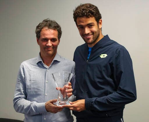 Manager Corrado Tschabuschnig und Matteo Berrettini (ITA) Tennis - Australian Open 2020 - Grand Slam ITF ATP, Tennis Herren WTA, Tennis Damen - Melbourne Park - Melbourne - Victoria - Australia - 18 January 2020. Copyright: xJuergenxHasenkopfx