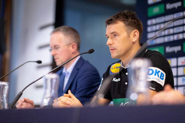 Christian Prokop (Trainer, Deutschland) auf der Pressekonferenz. Pressekonferenz des DHB, Handball, Hauptrunde, EHF Euro 2020, 19.01.20 Wien Wien Oesterreich Copyright: xAgentur54Gradx xFelixxKoenigx