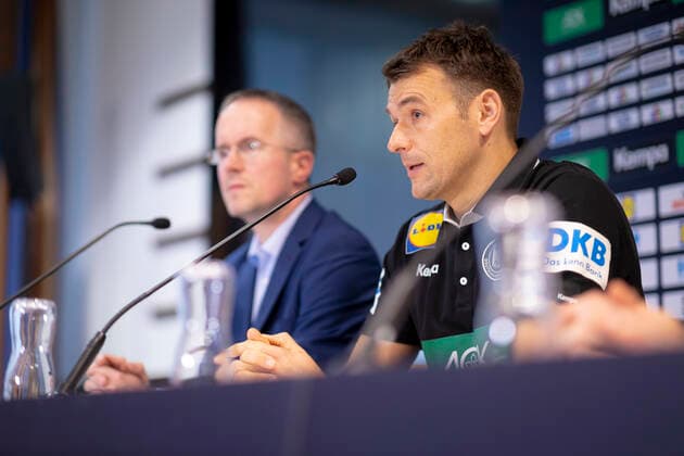 Christian Prokop (Trainer, Deutschland) auf der Pressekonferenz. Pressekonferenz des DHB, Handball, Hauptrunde, EHF Euro 2020, 19.01.20 Wien Wien Oesterreich Copyright: xAgentur54Gradx xFelixxKoenigx