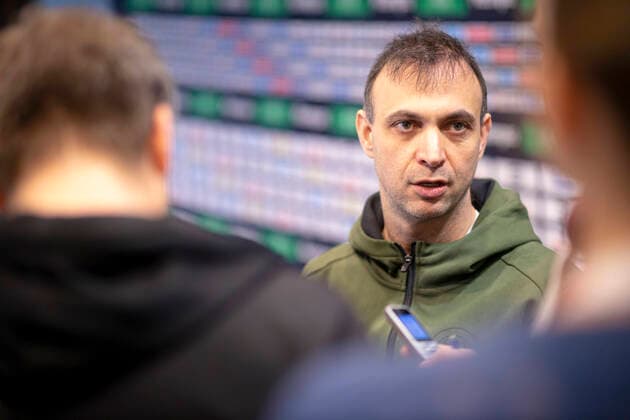 Bob Hanning nach der Pressekonferenz bei Interviews. Pressekonferenz des DHB, Handball, Hauptrunde, EHF Euro 2020, 19.01.20 Wien Wien Oesterreich Copyright: xAgentur54Gradx xFelixxKoenigx
