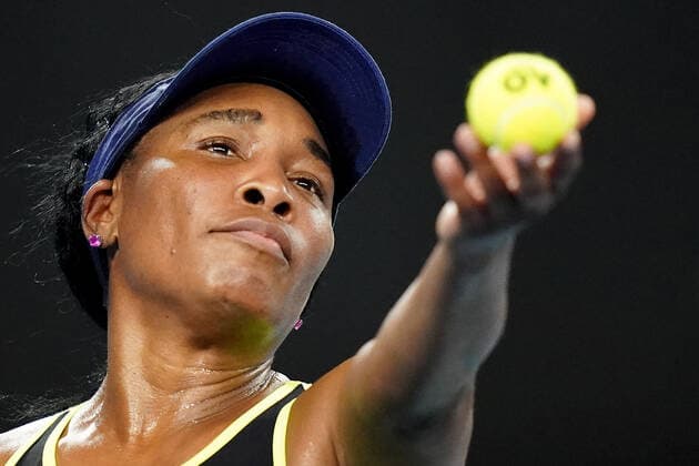AUSTRALIAN OPEN DAY 1, Venus Williams of the USA serves during her first round match against Coco Gauff of the USA on day one of the Australian Open tennis tournament at Margaret Court Arena in Melbourne, Monday, January 20, 2020. ( NO ARCHIVING, EDITORIAL USE ONLY, NO USE IN BOOKS WITHOUT CONSENT MELBOURNE VIC AUSTRALIA  Copyright: xSCOTTxBARBOURx 20200120001443350282
