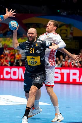 Handball, Maenner: EM 2020, Hauptrunde, Gruppe 1, Weißrussland - Spanien Joan Canellas Reixach (Spanien) Wien Stadthalle Wien Oesterreich