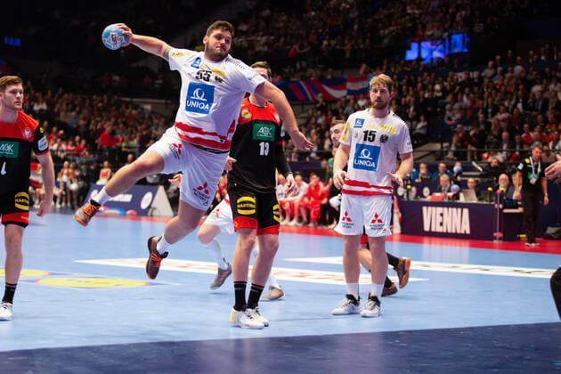 HANDBALL - EHF EURO 2020, AUT vs GER VIENNA,AUSTRIA,20.JAN.20 - HANDBALL - EHF European Men s Handball Championship 2020, main round, Austria vs Germany Image shows Tobias Wagner (AUT). GEPAxpictures xDavidxBitzan