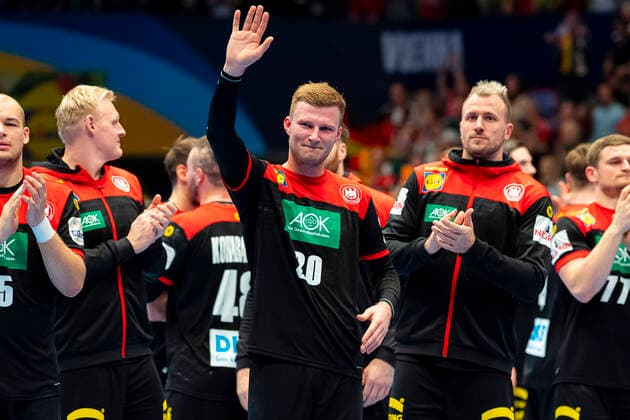 Handball, Maenner: EM 2020, Hauptrunde, Gruppe 1, Oesterreich - Deutschland Philipp Weber (Deutschland SC DHfK Leipzig) Wien Stadthalle Wien Oesterreich