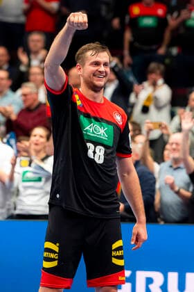 Handball, Maenner: EM 2020, Hauptrunde, Gruppe 1, Oesterreich - Deutschland Fabian Böhm Boehm (Deutschland TSV Hannover) Jubel Freude Emotion Wien Stadthalle Wien Oesterreich