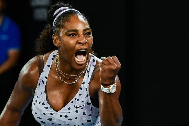 (200122) -- MELBOURNE, Jan. 22, 2020 -- Serena Williams reacts during the women s singles 2nd round match between Serena Williams of the United States and Tamara Zidansek of Slovenia at the 2020 Australian Open tennis tournament in Melbourne, Australia, Jan. 22, 2020. ) (SP)AUSTRALIA-MELBOURNE-TENNIS-AUSTRALIAN OPEN-DAY 3 ZhuxWei 