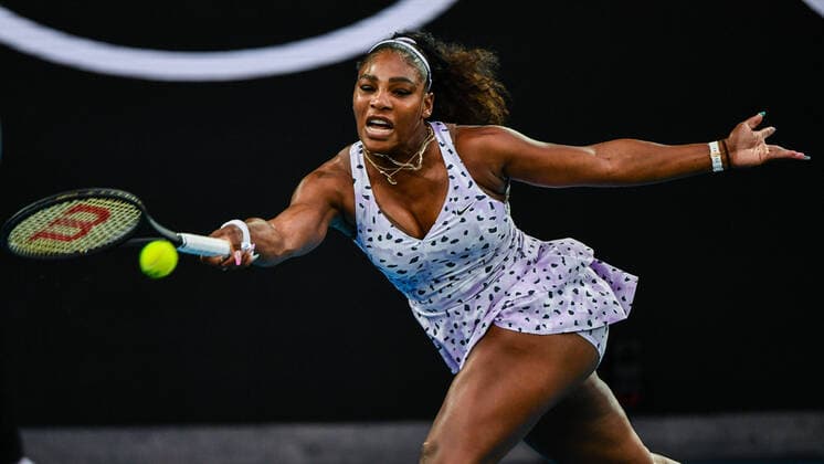 (200122) -- MELBOURNE, Jan. 22, 2020 -- Serena Williams returns a shot during the women s singles 2nd round match between Serena Williams of the United States and Tamara Zidansek of Slovenia at the 2020 Australian Open tennis tournament in Melbourne, Australia, Jan. 22, 2020. ) (SP)AUSTRALIA-MELBOURNE-TENNIS-AUSTRALIAN OPEN-DAY 3 ZhuxWei 