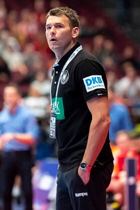 Handball, Maenner: EM 2020, Hauptrunde, Gruppe 1, Tschechische Republik - Deutschland Trainer Christian Prokop (Deutschland) Wien Stadthalle Wien Oesterreich