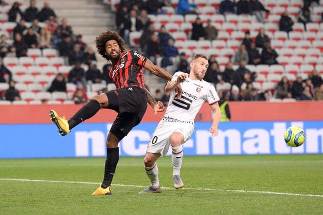 20 FLAVIEN TAIT (REN) - 04 DANTE (NICE) FOOTBALL : Nice vs Rennes - Ligue 1 Conforama - 24 01 2020 FEP Panoramic 
