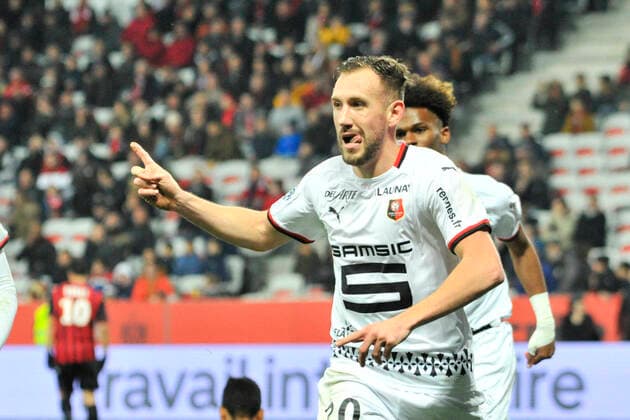 Joie - Flavien Tait (Rennes) FOOTBALL : OGC Nice vs Rennes - Ligue 1 Conforama - Nice - 24 01 2020 NorbertScanella PanoramiC 