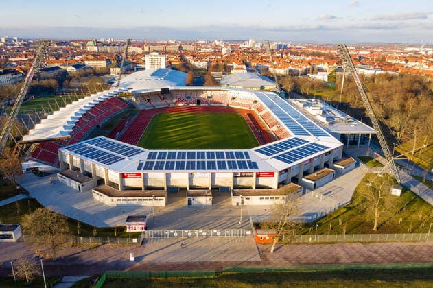 Erfurt , 130120 , Steigerwaldstadion , Arena Erfurt mit alter Westtribüne