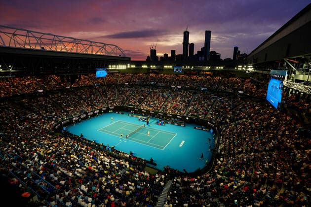 Bilder des Jahres 2020, Sport 01 Januar Sport Themen der Woche KW04 Sport Bilder des Tages AUSTRALIAN OPEN DAY 7, A general view during the fourth round match between Ashleigh Barty of Australia and Alison Riske of the USA on day seven of the Australian Open tennis tournament at Rod Laver Arena in Melbourne, Sunday, January 26, 2020. ( NO ARCHIVING, EDITORIAL USE ONLY, NO USE IN BOOKS WITHOUT CONSENT MELBOURNE VIC AUSTRALIA  Copyright: xSCOTTxBARBOURx 20200126001444620691