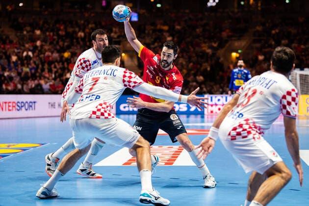200126 Raul Entrerrios Rodriguez of Spain during the EHF European Handball Championship final between Spain and Croatia on January 26, 2020 in Stockholm. Copyright: JESPERxZERMAN BB200126JZ014