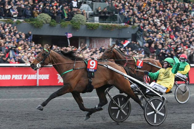 Bilder des Jahres 2020, Sport 01 Januar Sport Themen der Woche KW04 Sport Bilder des Tages Face Time Bourbon - Bjorn Goop - Davidson du Pont - Franck Ouvrie HIPPISME : Grand Prix d Amerique - Paris Vincennes - 26 01 2020 MichaelBaucher Panoramic 