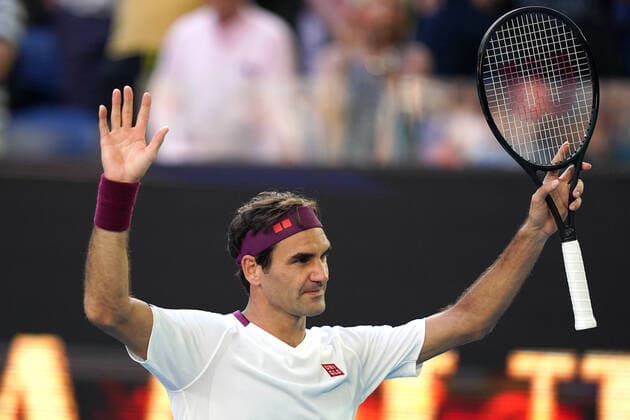 AUSTRALIAN OPEN DAY 9, Roger Federer of Switzerland celebrates after winning his fifth round match against Tennys Sandgren of the USA on day nine of the Australian Open tennis tournament at Rod Laver Arena in Melbourne, Tuesday, January 28, 2020. ( NO ARCHIVING, EDITORIAL USE ONLY, NO USE IN BOOKS WITHOUT CONSENT MELBOURNE VIC AUSTRALIA  Copyright: xMICHAELxDODGEx 20200128001445168692