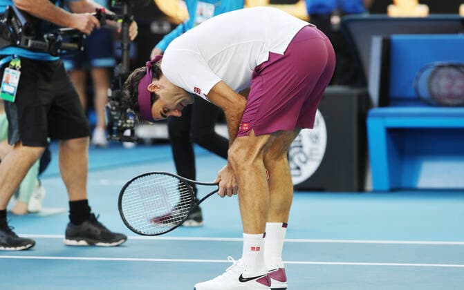 TENNIS - ATP, Tennis Herren Australian Open 2020 MELBOURNE,AUSTRALIA,28.JAN.20 - TENNIS - ATP World Tour, Grand Slam, Australian Open Image shows the rejoicing of Roger Federer (SUI). GEPAxpictures xMatthiasxHauer
