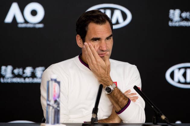 Roger Federer of Switzerland media conference after defeating Tennys Sandgren of USA in five sets during the Quarter Finals match at the ATP, Tennis Herren Australian Open 2020 at Melbourne Park, Melbourne, Australia on 28 January 2020. Copyright: xPeterxDovganx 26031446