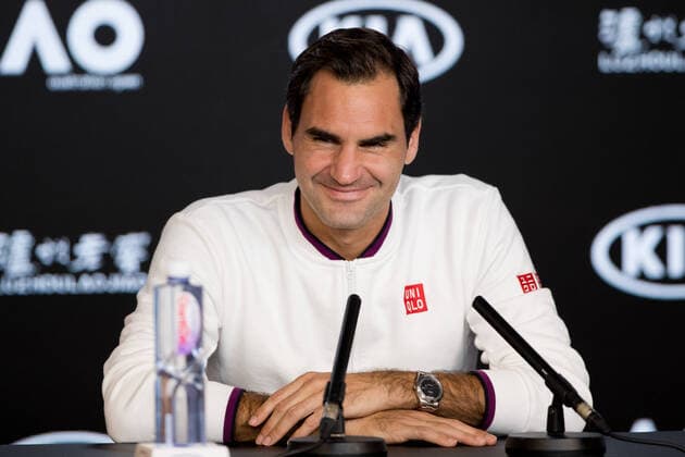 Roger Federer of Switzerland media conference after defeating Tennys Sandgren of USA in five sets during the Quarter Finals match at the ATP, Tennis Herren Australian Open 2020 at Melbourne Park, Melbourne, Australia on 28 January 2020. Copyright: xPeterxDovganx 26031449