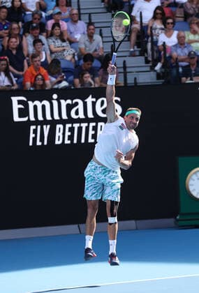 28th January 2020; Melbourne Park, Melbourne, Victoria, Australia; Australian Open Tennis, Day 9; Tennys Sandgren of USA during his match against Roger Federer of Switzerland  ActionPlus12207569 CiroxDexLuca