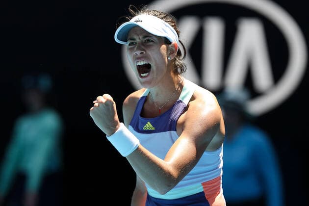 Sport Bilder des Tages Garbine Muguruza of Spain defeated Anastasia Pavlyuchenkova of Russia 7-5 6-3 during the Quarter Finals match at the ATP, Tennis Herren Australian Open 2020 at Melbourne Park, Melbourne, Australia on 29 January 2020. Copyright: xPeterxDovganx 26031533