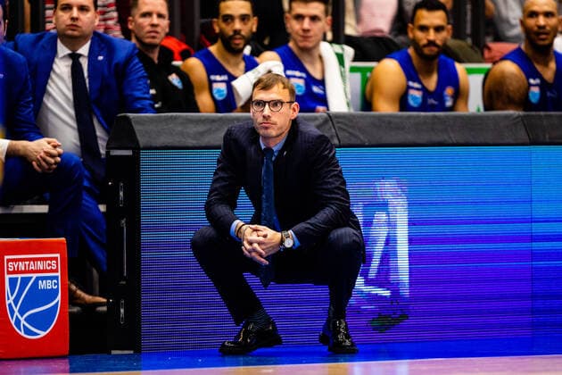 Trainer Björn Harmsen (Syntainics MBC) waehrend der Saison 2019-2020 (Herren) in der EasyCredit 1. Bundesliga zwischen Syntainics MBC und BG Goettingen Stadthalle Weissenfels am 18. January 2020 in Weissenfels, Sachsen Anhalt, Deutschland