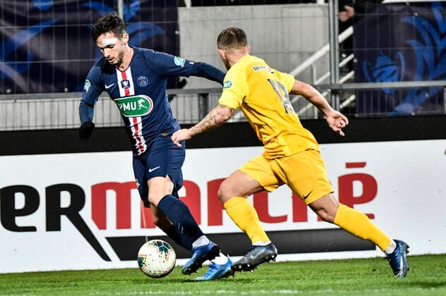 Pablo Sarabia (psg) FOOTBALL : Pau vs PSG - 8eme de Finale Coupe de France - Pau - 29 01 2020 ThierryBreton Panoramic 