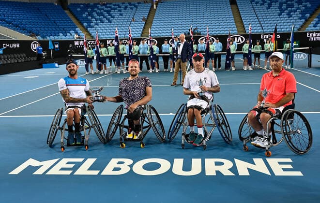 Australian Open 2020 Magret Court Arena Quad Wheelchair Doubles Final Winner :Dylan Alcott ,Australia and Heath Davidson , Australia