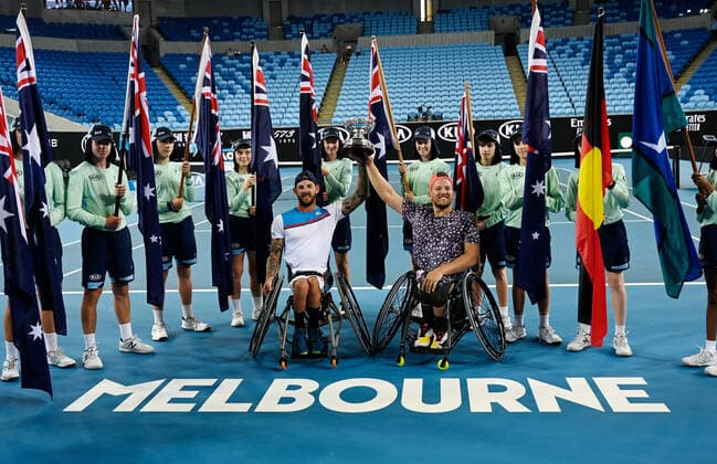 Australian Open 2020 Magret Court Arena Quad Wheelchair Doubles Final Winner :Dylan Alcott ,Australia and Heath Davidson , Australia
