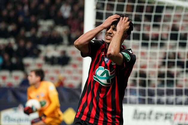 Deception - Adam Ounas (OGC Nice) FOOTBALL : OGC Nice vs Lyon - Coupe de France - Nice - 30 01 2020 NorbertScanella PanoramiC 
