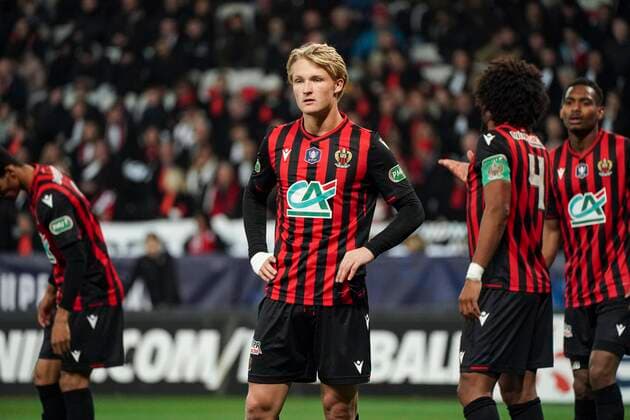 Kasper Dolberg (OGC Nice) FOOTBALL : OGC Nice vs Lyon - Coupe de France - Nice - 30 01 2020 NorbertScanella PanoramiC 