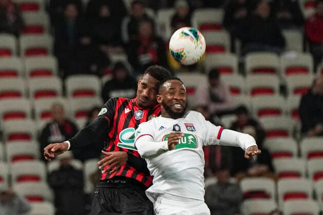 Christophe Herelle (OGC Nice) - Moussa Dembele (Lyon) FOOTBALL : OGC Nice vs Lyon - Coupe de France - Nice - 30 01 2020 NorbertScanella PanoramiC 