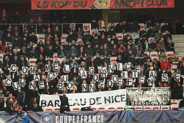 Manifestation des avocats du barreau de Nice FOOTBALL : OGC Nice vs Lyon - Coupe de France - Nice - 30 01 2020 NorbertScanella PanoramiC 