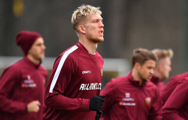 Mitte: Simon Makienok, SG Dynamo Dresden, Training, Fußball, Fussball, 2. Bundesliga, Saison 2019 2020, Trainingsplatz im Großen Garten Dresden, 30.01.2020,