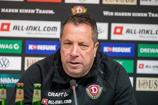 Cheftrainer Markus Kauczinski auf der Pressekonferenz vor dem Auswärtspiel in Heidenheim. 31.01.2020, Fussball, GER, 2. Bundesliga, 2.BL, Saison 2019 20, 20. Spieltag, 1. FC Heidenheim - SG Dynamo Dresden, Rudolf-Harbig-Stadion, 1. FC Heidenheim vs. SG Dynamo Dresden