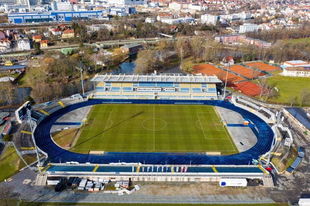 Jena , 310120 , Ernst-Abbe Sportfeld , Stadion FC Carl Zeiss Jena , Aussenansicht