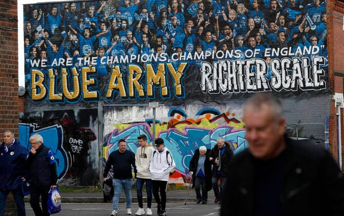 Leicester City fans arrive for the Premier League match against Chelsea at the King Power Stadium, Leicester. Picture date: 1st February 2020. Picture credit should read: Darren Staples Sportimage EDITORIAL USE ONLY. No use with unauthorised audio, video, data, fixture lists, club league logos or live services. Online in-match use limited to 120 images, no video emulation. No use in betting, games or single club league player publications. SPI-0472-0001