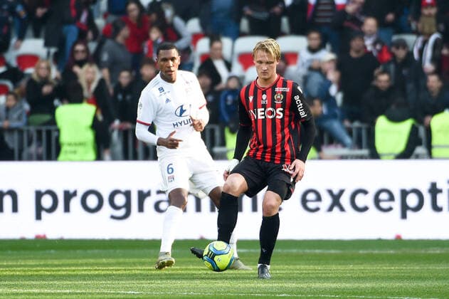 09 KASPER DOLBERG (NICE) FOOTBALL : Nice vs Lyon - Ligue 1 Conforama - 02 02 2020 FEP Panoramic 