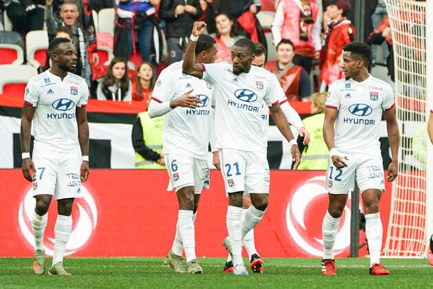 Joie - Karl Toko Ekambi (Lyon) FOOTBALL : OGC Nice vs Lyon - Ligue 1 Conforama - Nice - 02 02 2020 NorbertScanella PanoramiC 