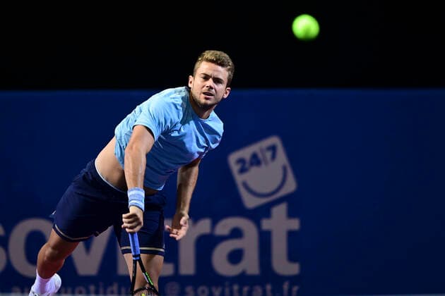 Enzo Couacaud (Fra) TENNIS : Open Sud de France 2020 - Montpellier - 03 02 2020 JBAutissier Panoramic 