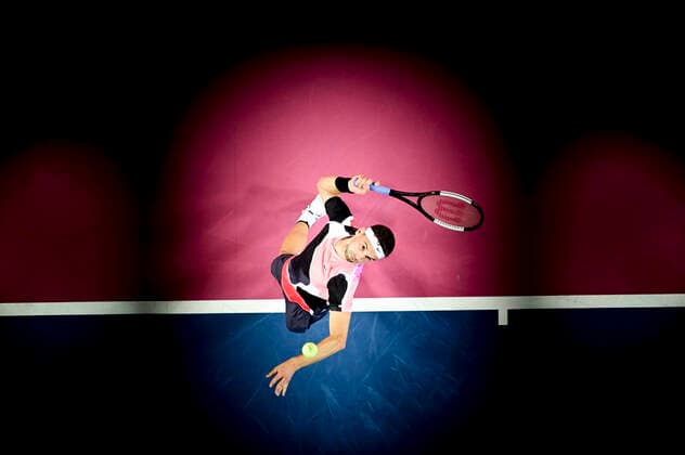 2020 Bilder des Jahres, Sport 02 Februar Sport Bilder des Tages Grigor Dimitrov (Bul) TENNIS : Open Sud de France 2020 - Montpellier - 05 02 2020 JBAutissier Panoramic 