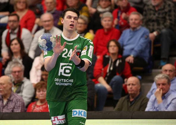 Handball, 1. Bundesliga: Die Eulen Ludwigshafen - Füchse Berlin, 22. Spieltag am 06.02.2020, Saison 2019 20, ZmdZ, Fredrick Simak (24, Fuechse Berlin), Die Eulen Ludwigshafen - Fuechse Berlin