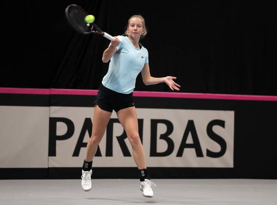 TENNIS - ITF Fed Cup TALLINN,ESTONIA,07.FEB.20 - TENNIS - ITF Fed Cup. Image shows Sinja Kraus (AUT). GEPAxpictures xWalterxLuger