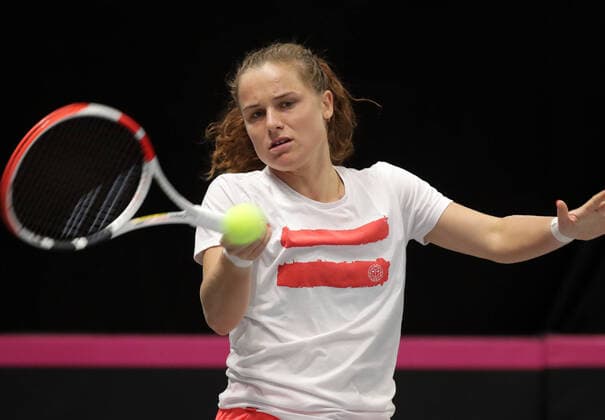 TENNIS - ITF Fed Cup TALLINN,ESTONIA,07.FEB.20 - TENNIS - ITF Fed Cup. Image shows Mira Antonitsch (AUT). GEPAxpictures xWalterxLuger