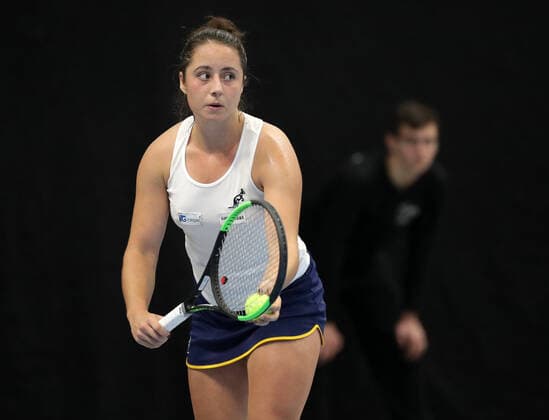 TENNIS - ITF Fed Cup TALLINN,ESTONIA,07.FEB.20 - TENNIS - ITF Fed Cup. Image shows Elisabetta Cocciaretto (ITA). GEPAxpictures xWalterxLuger