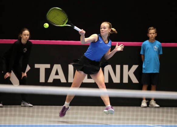 TENNIS - ITF Fed Cup TALLINN,ESTONIA,07.FEB.20 - TENNIS - ITF Fed Cup. Image shows Elena Malygina (EST). GEPAxpictures xWalterxLuger